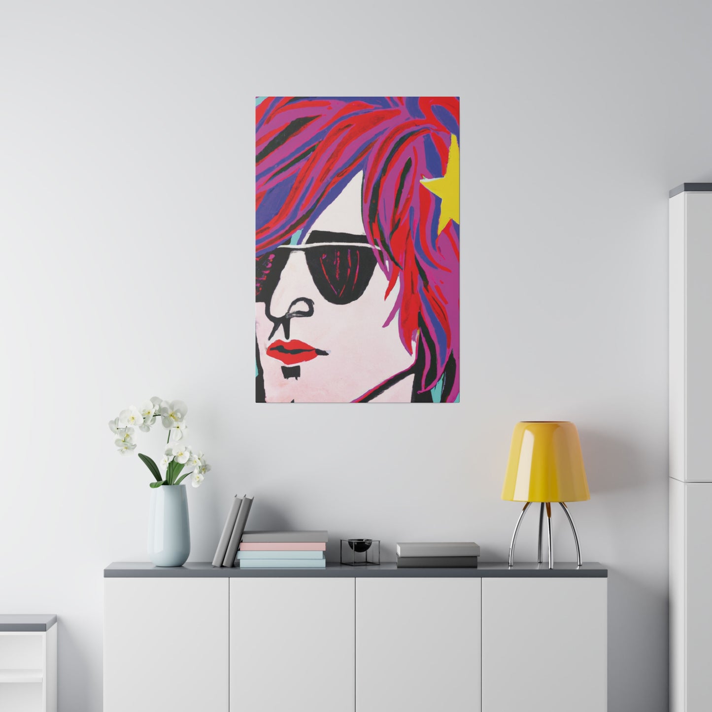 3293X - Rockstar Painting Print | Face | Abstract | Poster | Home Decor | Wall Art | Music Art | Canvas