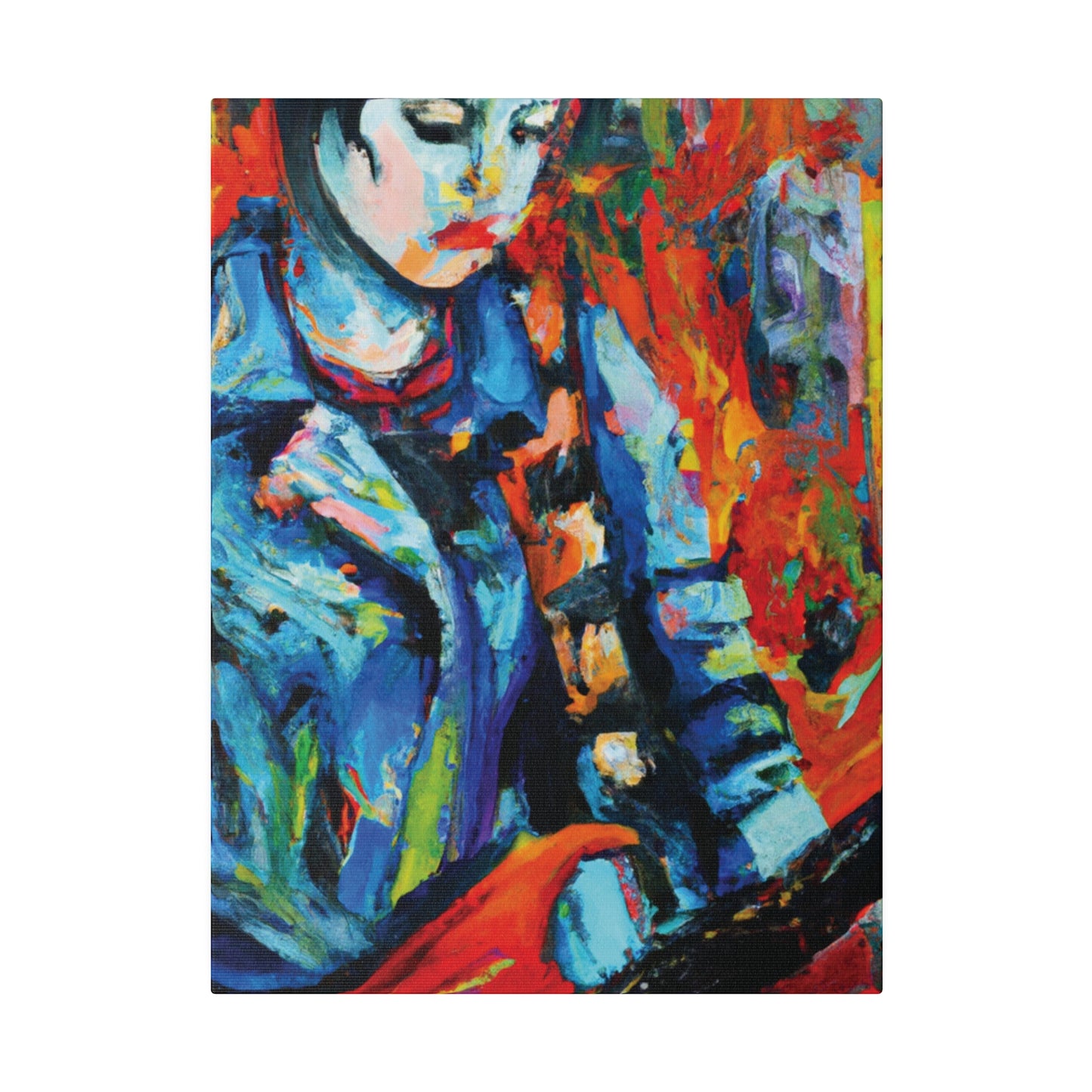 3759K - Rockstar Oil Painting Style Print | Poster | Home Decor | Wall Art | Music Art | Canvas