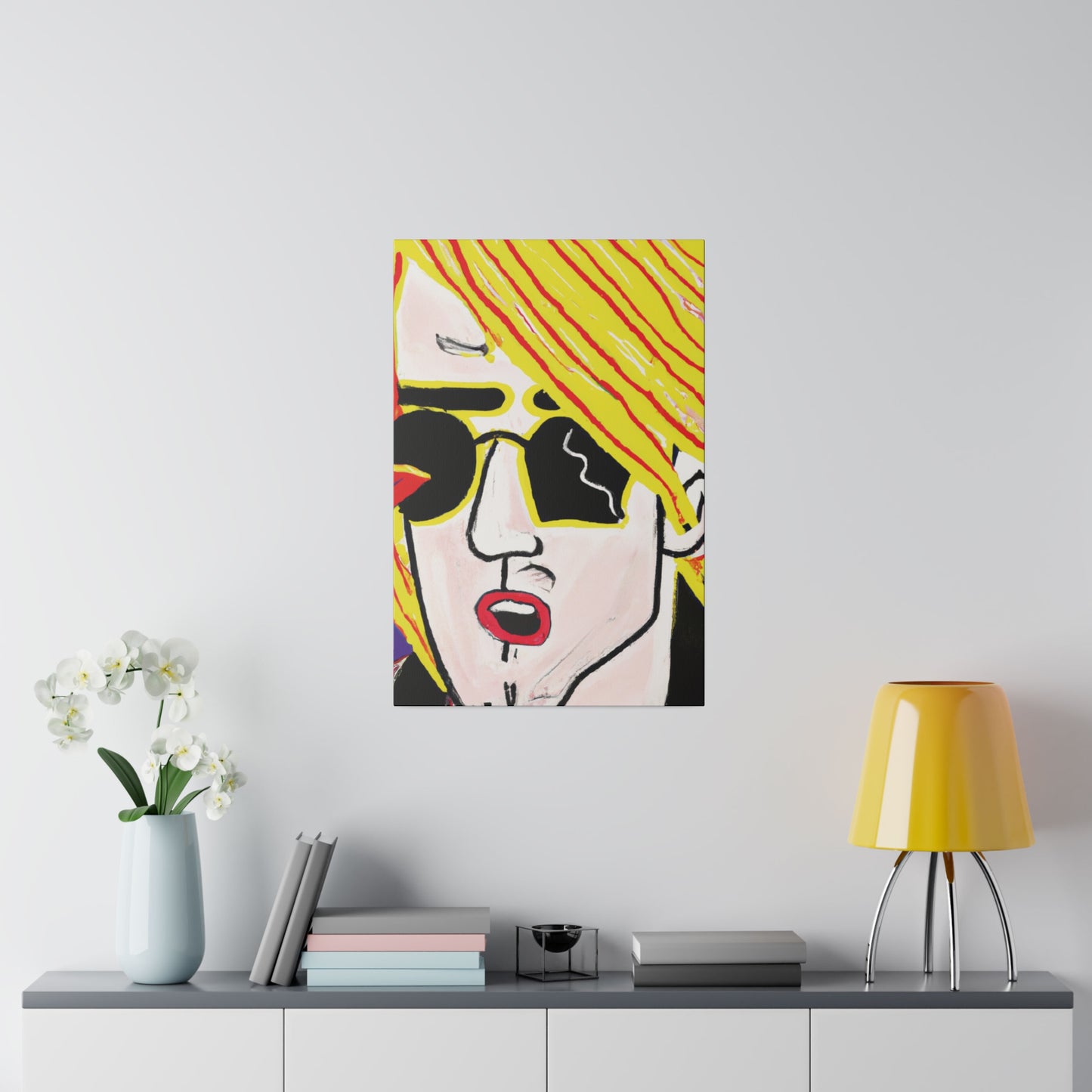 239G - Rockstar Painting Print | Face | Abstract | Poster | Home Decor | Wall Art | Music Art | Canvas