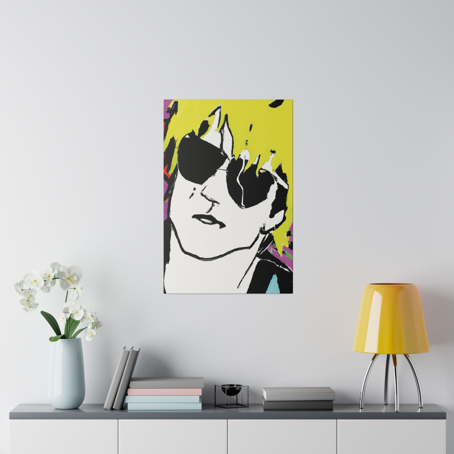 347H - Rockstar Painting Print | Face | Abstract | Poster | Home Decor | Wall Art | Music Art | Canvas