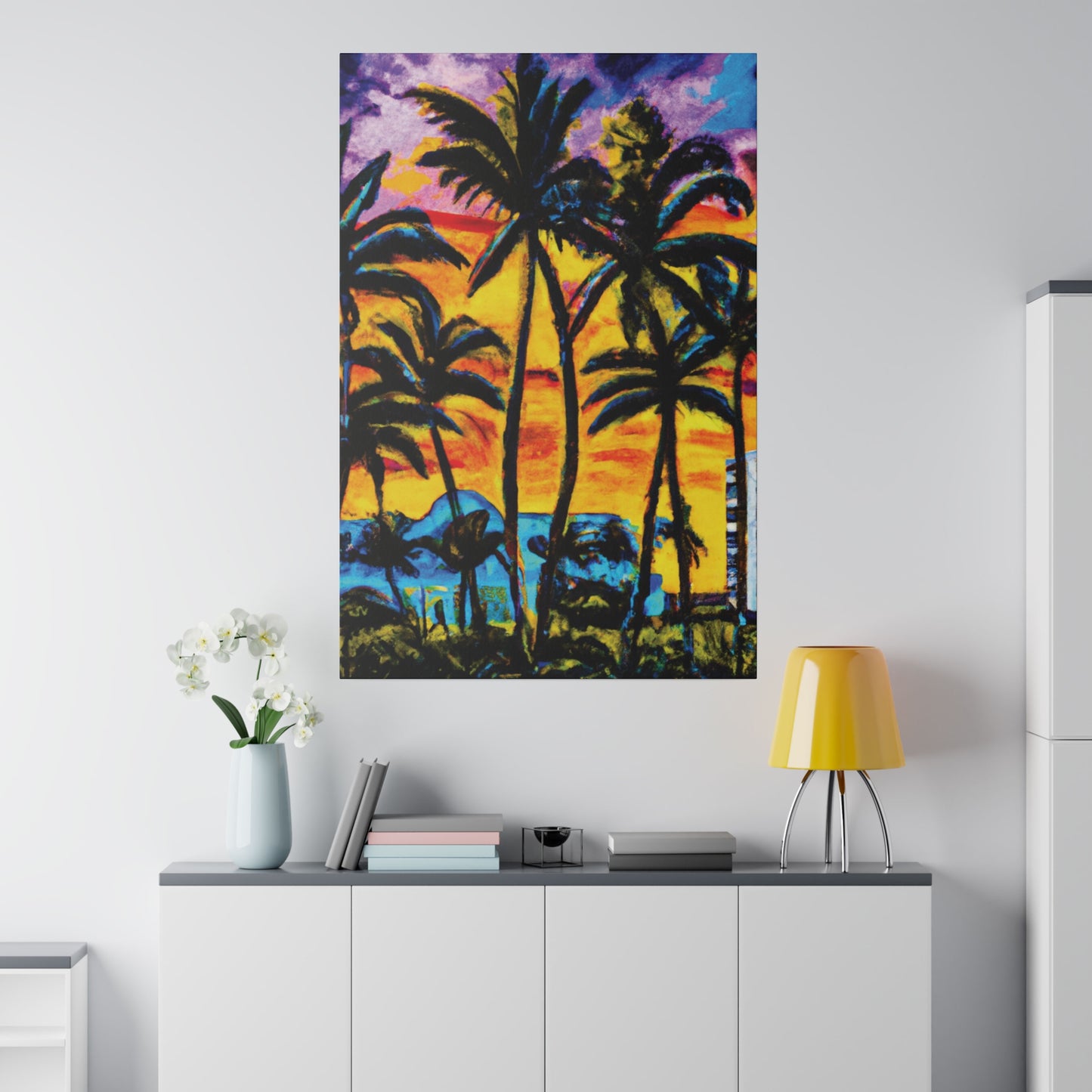 5378U - Miami Beach Sunset Painting Print | Miami | Beach | Sunset | Poster | Home Decor | Wall Art | Canvas