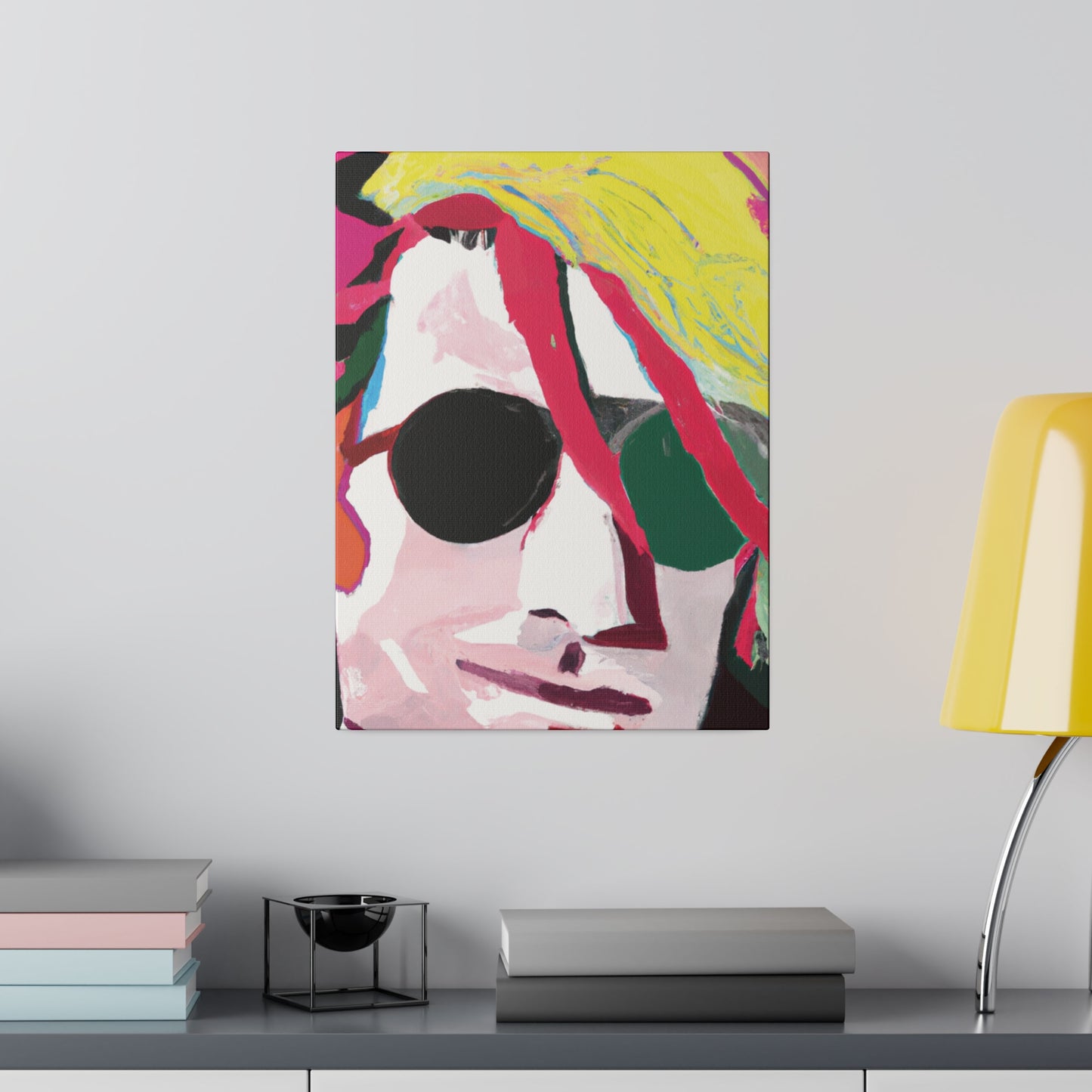 834Y - Rockstar Painting Print | Face | Abstract | Poster | Home Decor | Wall Art | Music Art | Canvas