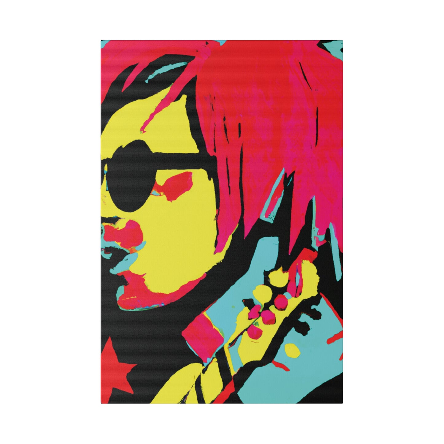 8972Y - Rockstar Painting Print | Face | Abstract | Poster | Home Decor | Wall Art | Music Art | Canvas