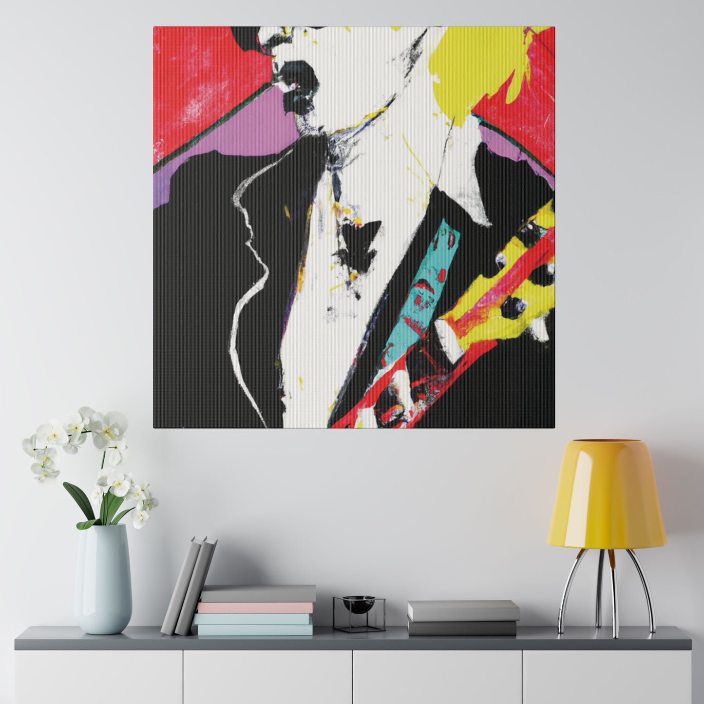 3073T - Rockstar Painting Print | Face | Abstract | Poster | Home Decor | Wall Art | Music Art | Canvas