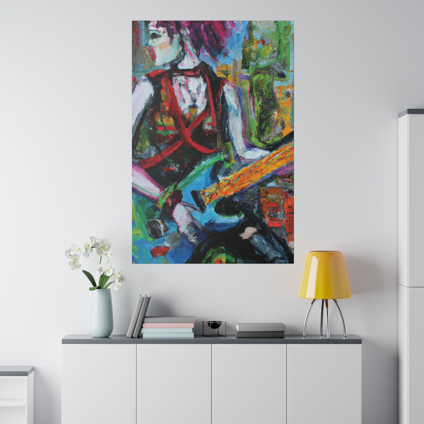 4902L - Rockstar Oil Painting Style Print | Poster | Home Decor | Wall Art | Music Art | Canvas