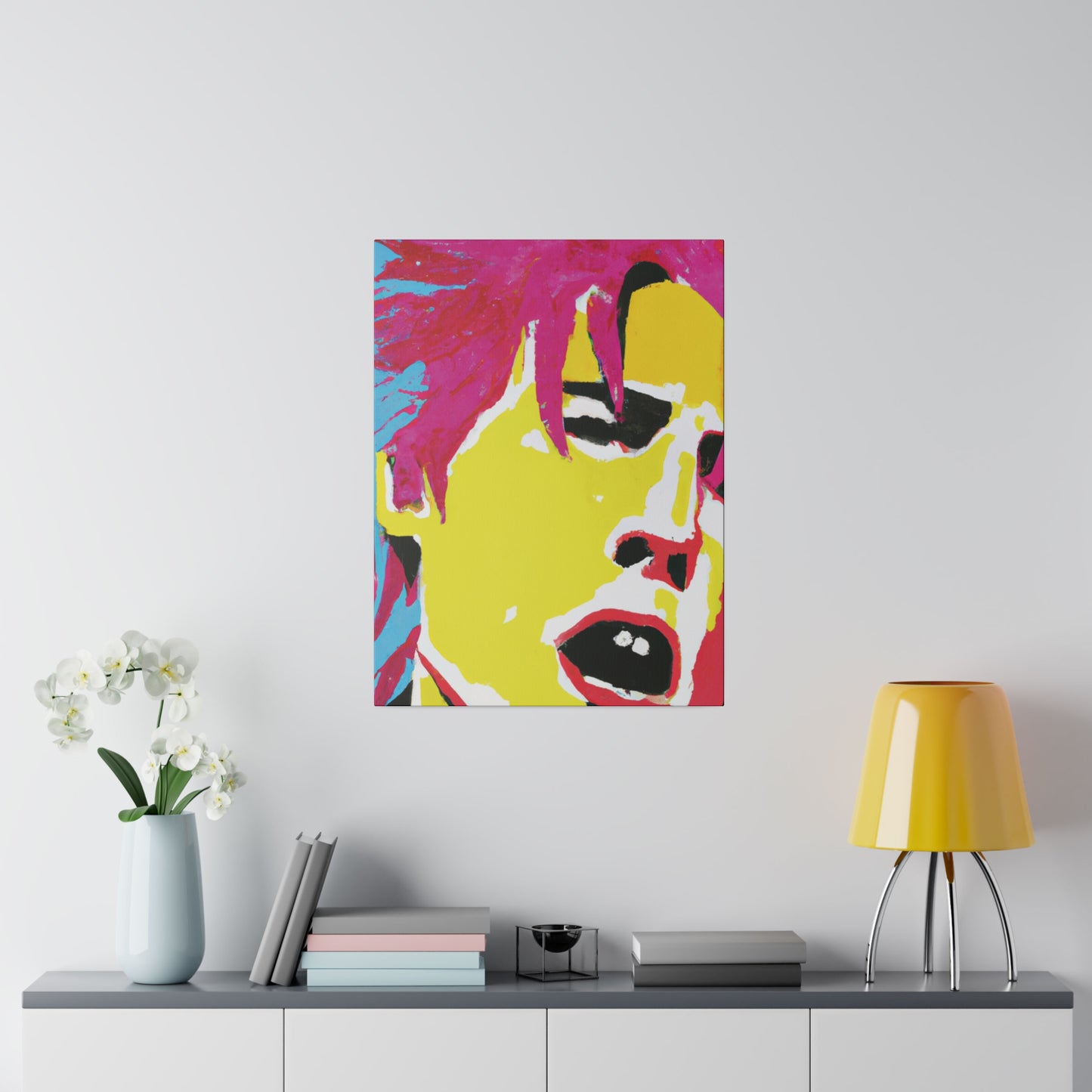 825J - Rockstar Painting Print | Face | Abstract | Poster | Home Decor | Wall Art | Music Art | Canvas