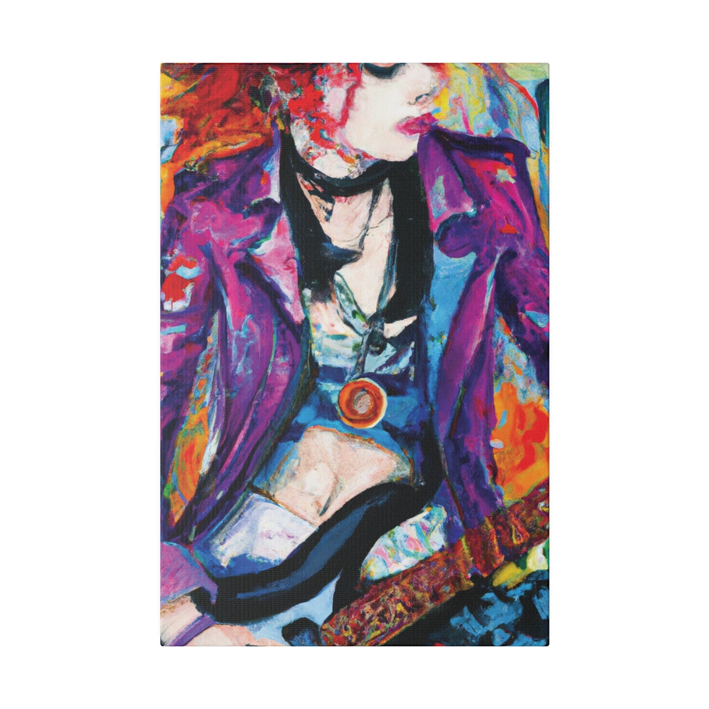 9712Y - Rockstar Oil Painting Style Print | Poster | Home Decor | Wall Art | Music Art | Canvas