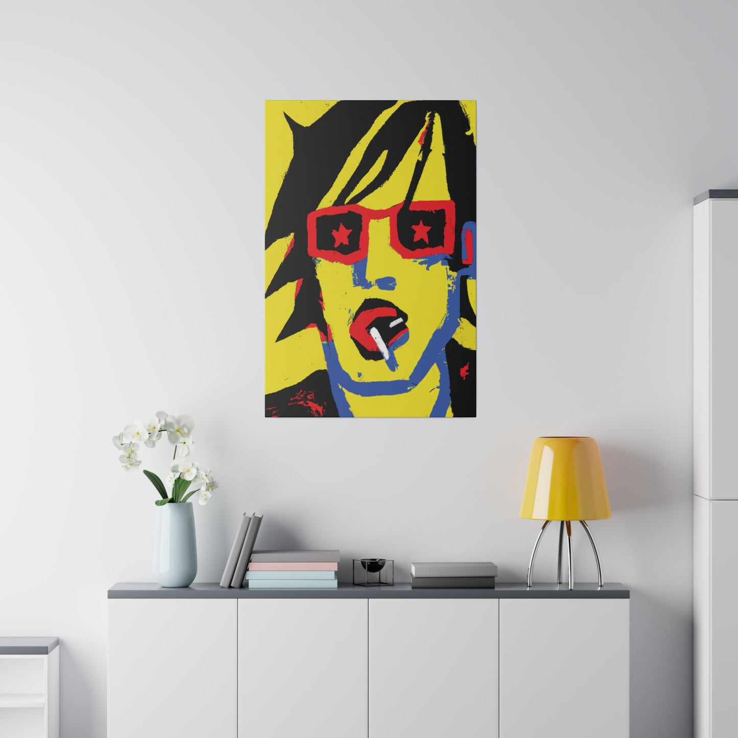 4745B - Rockstar Painting Print | Face | Abstract | Poster | Home Decor | Wall Art | Music Art | Canvas