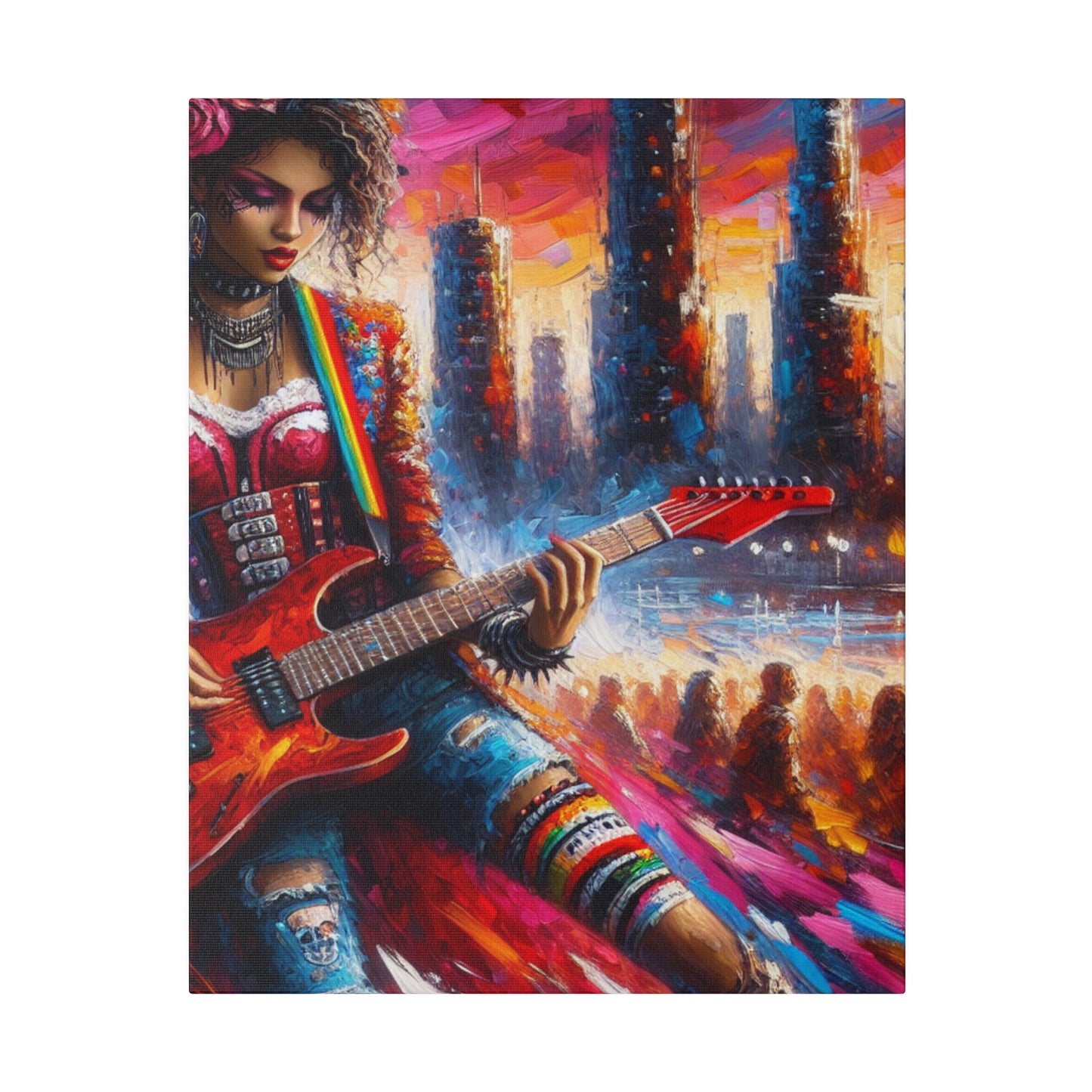 6794Z - Rockstar Oil Painting Style Print | Poster | Home Decor | Wall Art | Music Art | Canvas