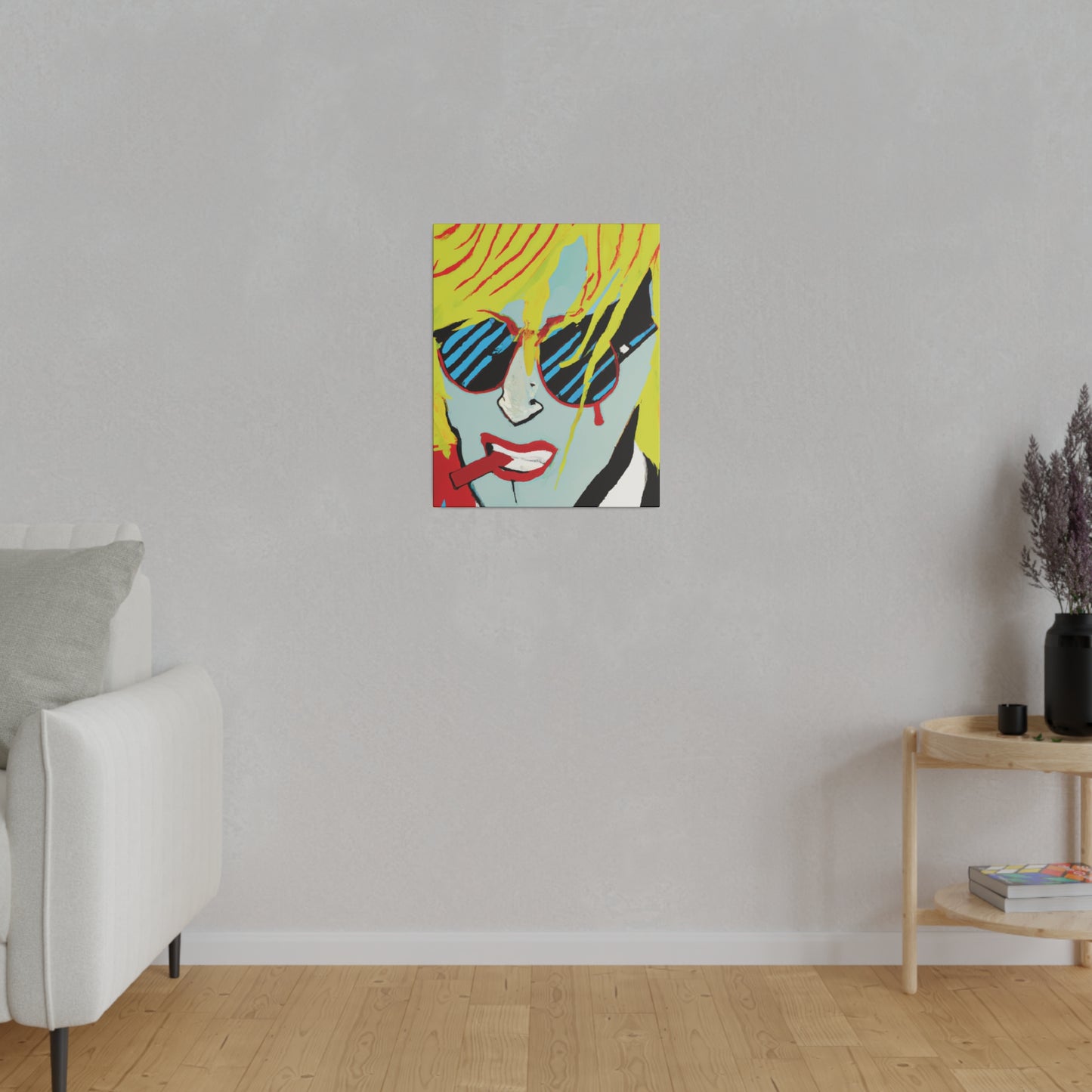 3122Y - Rockstar Painting Print | Face | Abstract | Poster | Home Decor | Wall Art | Music Art | Canvas