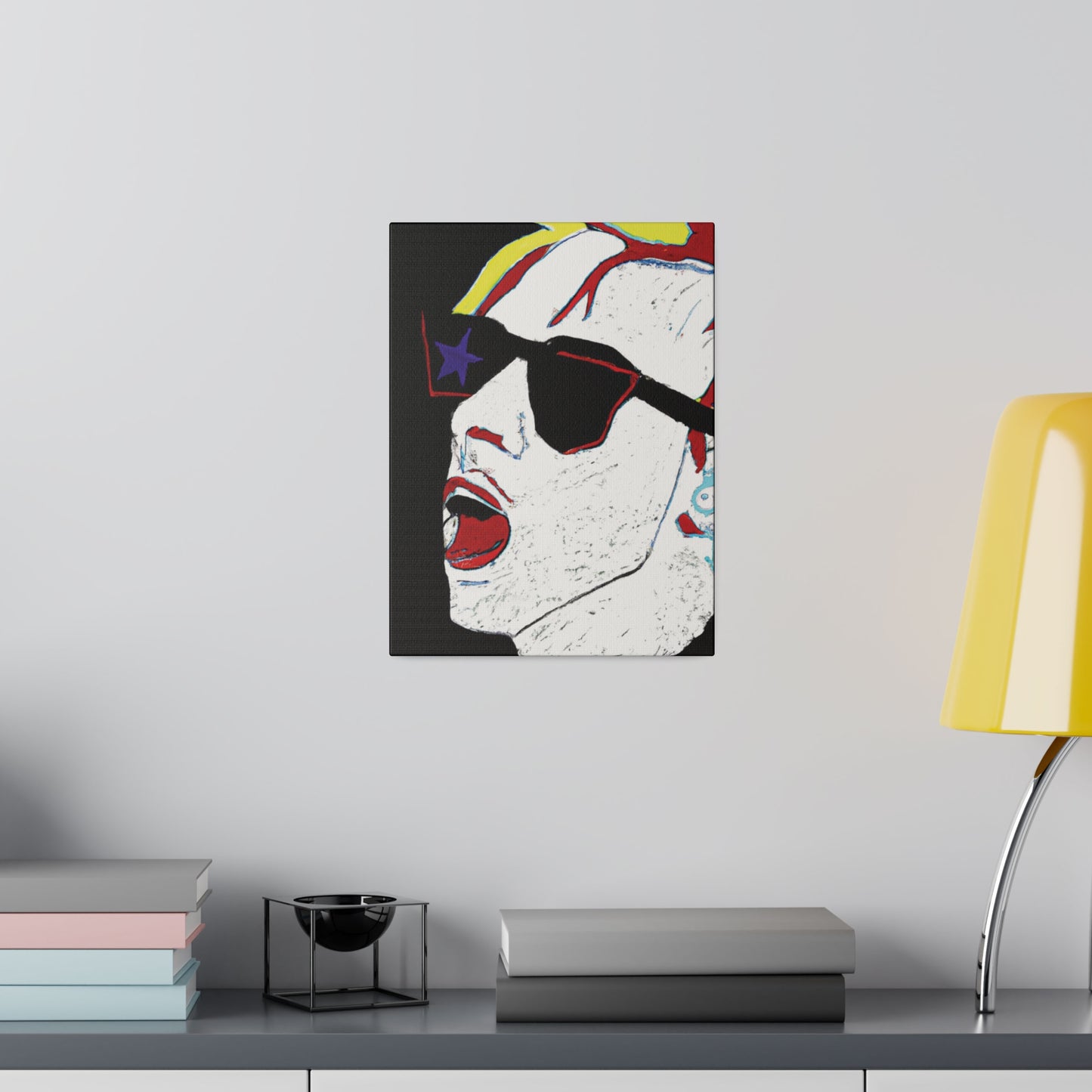 1889X - Rockstar Painting Print | Face | Abstract | Poster | Home Decor | Wall Art | Music Art | Canvas