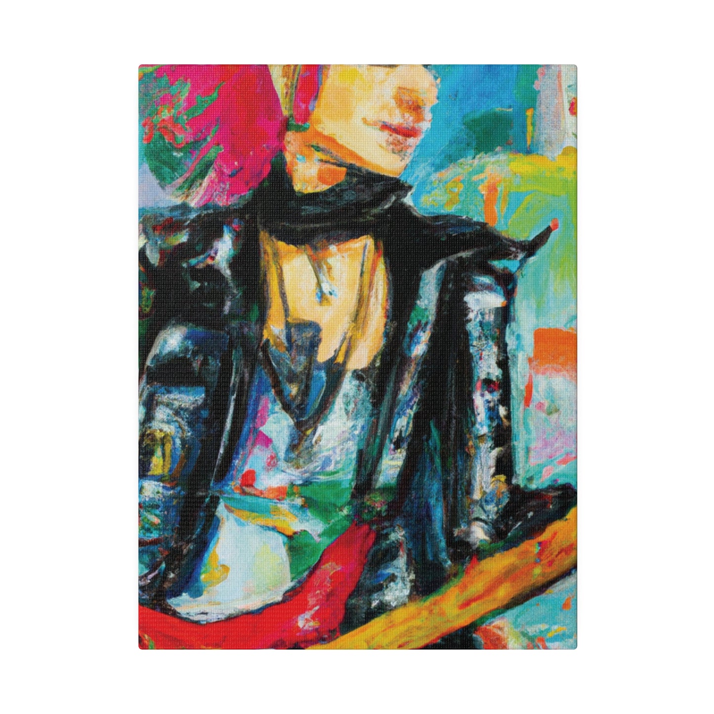 9554L - Rockstar Oil Painting Style Print | Poster | Home Decor | Wall Art | Music Art | Canvas