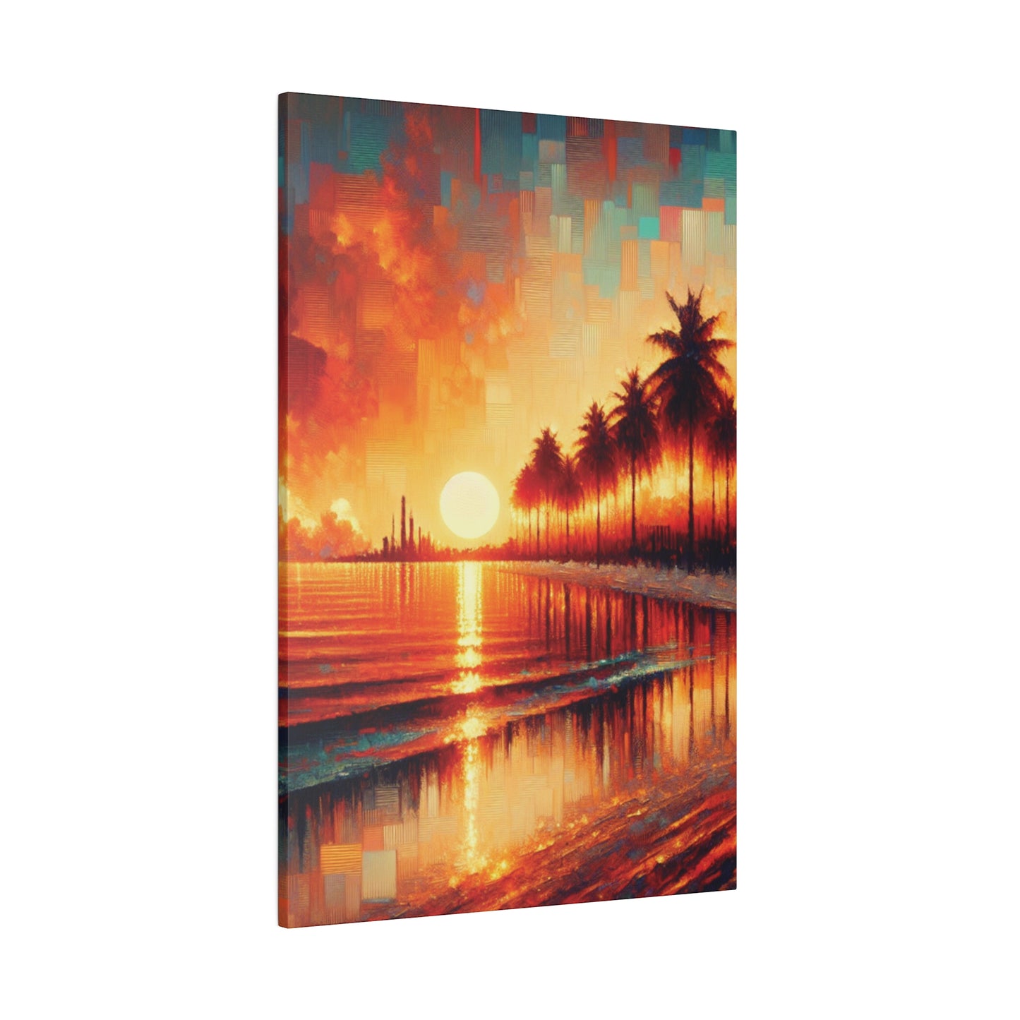 4172M - miami beach art, sunset background, ocean art work, beach art work, sunset designs, miami beach painting, miami beach print