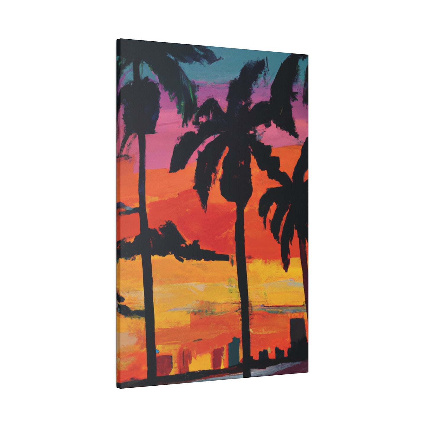 7389S - Miami Beach Sunset Painting Print | Miami | Beach | Sunset | Poster | Home Decor | Wall Art | Canvas