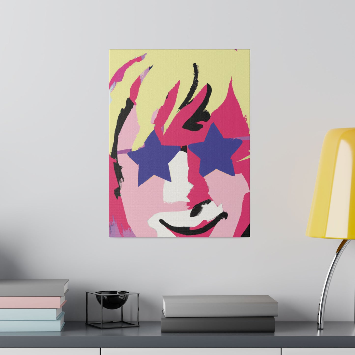 3558K - Rockstar Painting Print | Face | Abstract | Poster | Home Decor | Wall Art | Music Art | Canvas