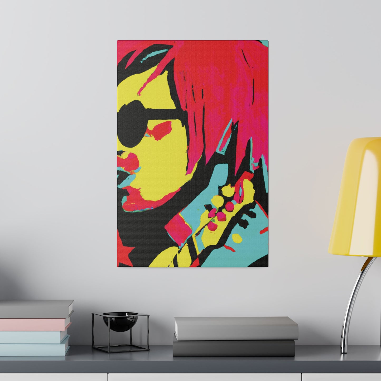 8972Y - Rockstar Painting Print | Face | Abstract | Poster | Home Decor | Wall Art | Music Art | Canvas