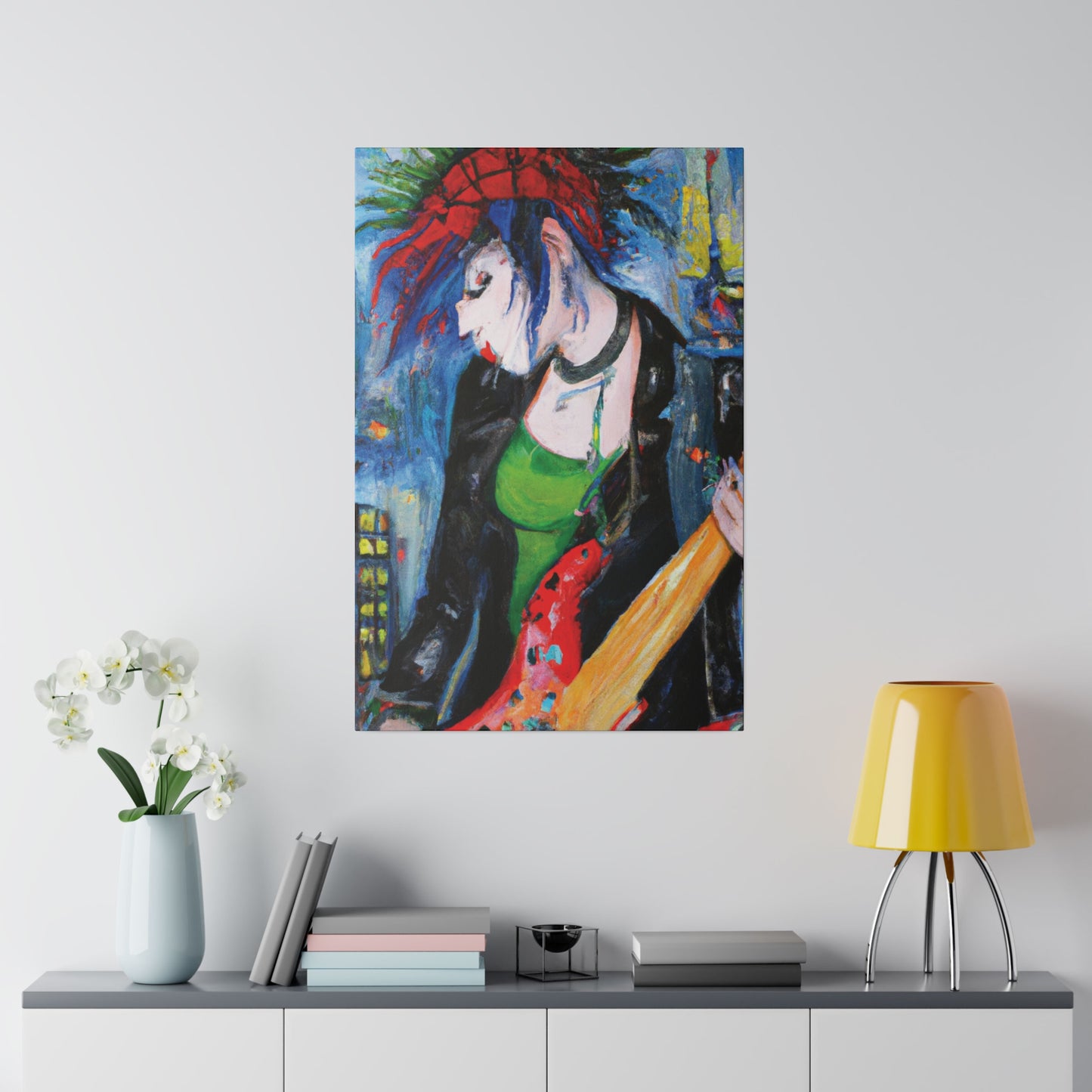 9423T - Rockstar Oil Painting Style Print | Poster | Home Decor | Wall Art | Music Art | Canvas