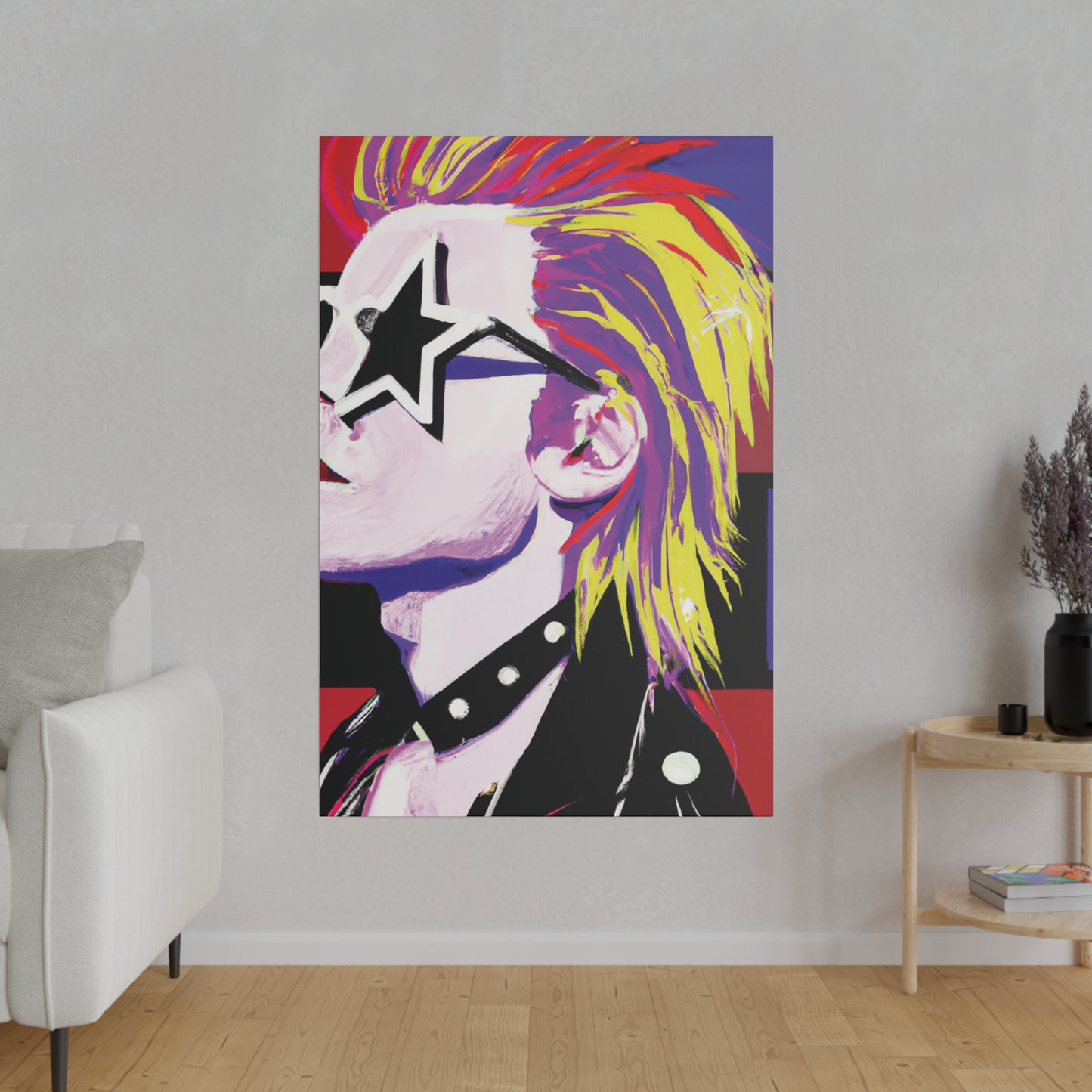 7547K - Rockstar Painting Print | Face | Abstract | Poster | Home Decor | Wall Art | Music Art | Canvas