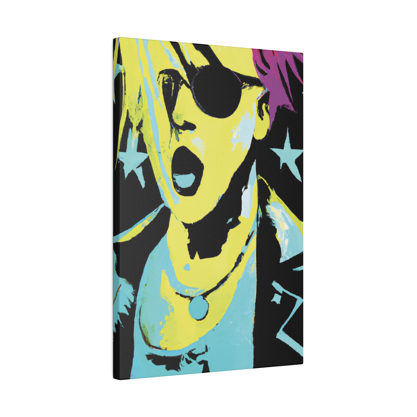 432K - Rockstar Painting Print | Face | Abstract | Poster | Home Decor | Wall Art | Music Art | Canvas