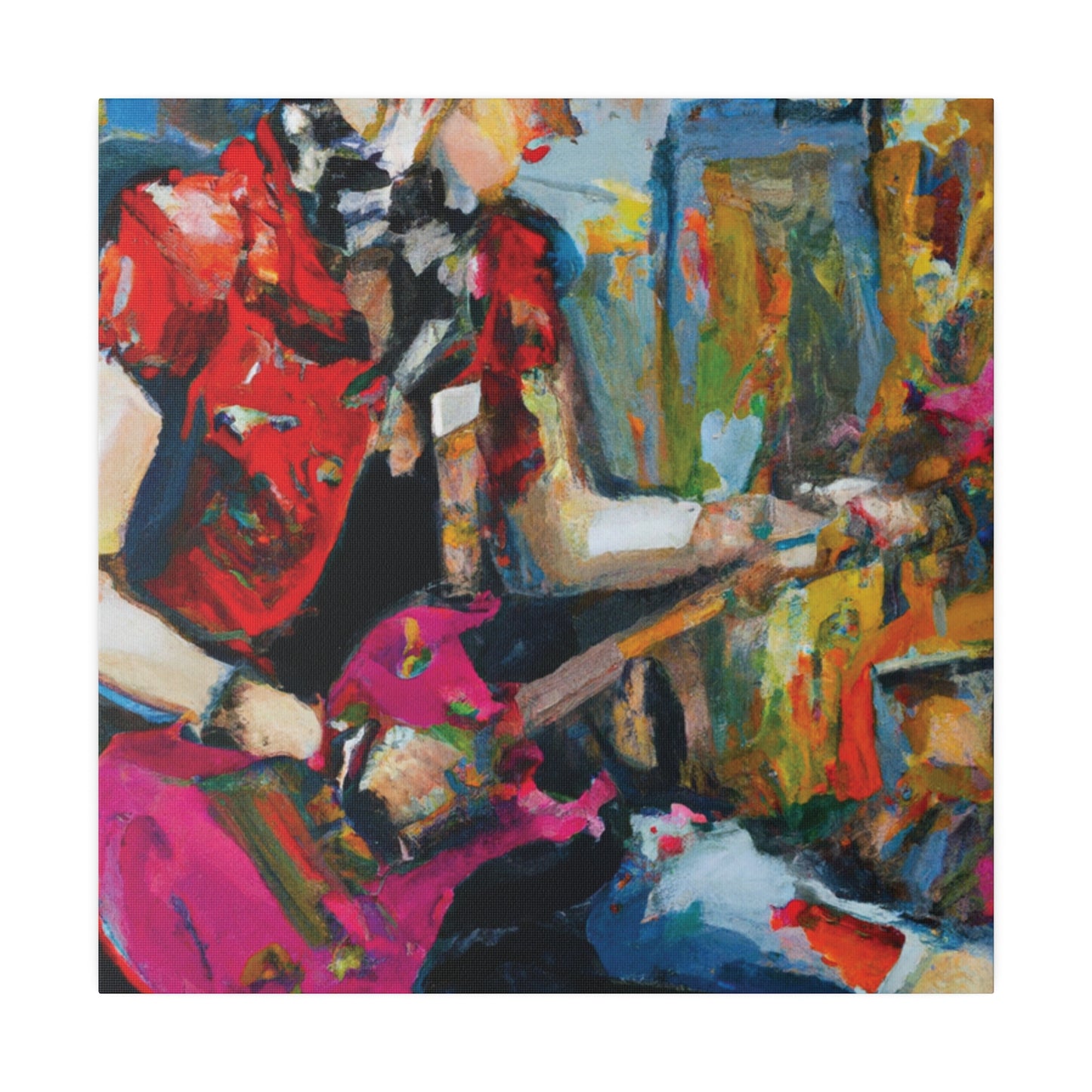 9666G - Rockstar Oil Painting Style Print | Poster | Home Decor | Wall Art | Music Art | Canvas