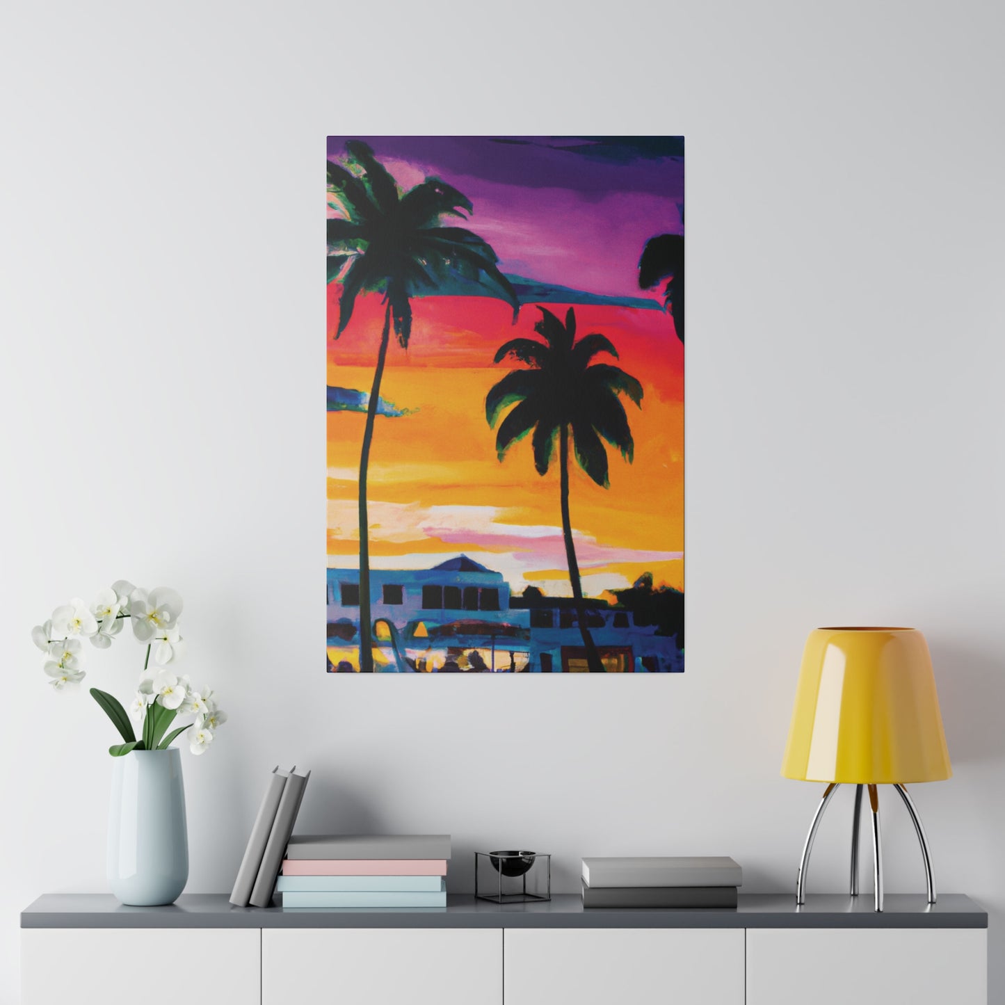 7785F - Miami Beach Sunset Painting Print | Miami | Beach | Sunset | Poster | Home Decor | Wall Art | Canvas