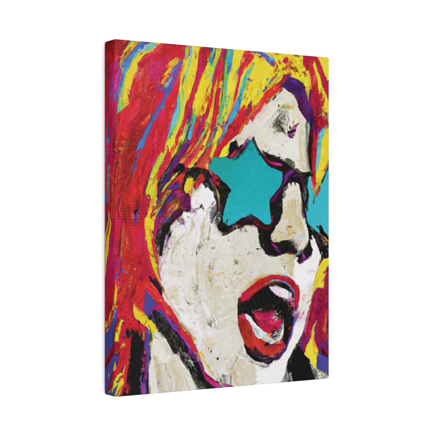 8876G - Rockstar Painting Print | Face | Abstract | Poster | Home Decor | Wall Art | Music Art | Canvas