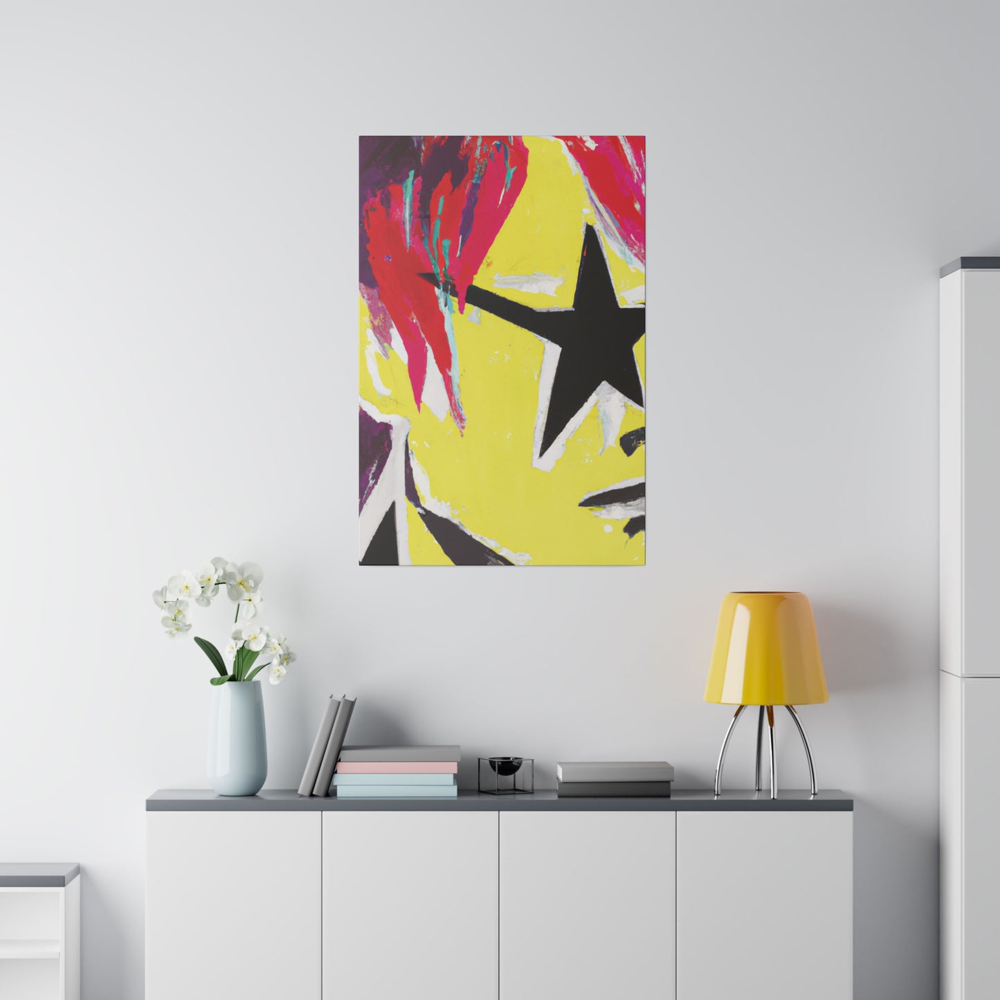 8768M - Rockstar Painting Print | Face | Abstract | Poster | Home Decor | Wall Art | Music Art | Canvas