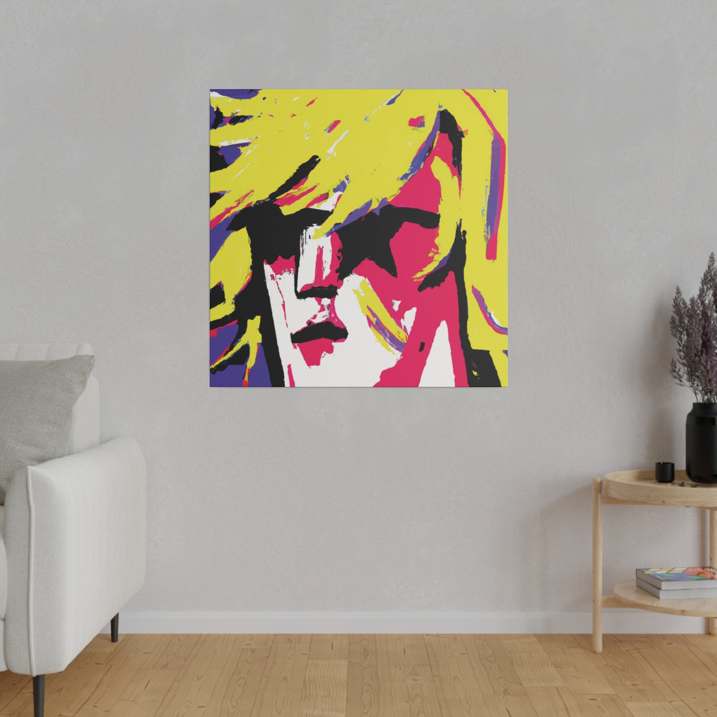 7709F - Rockstar Painting Print | Face | Abstract | Poster | Home Decor | Wall Art | Music Art | Canvas