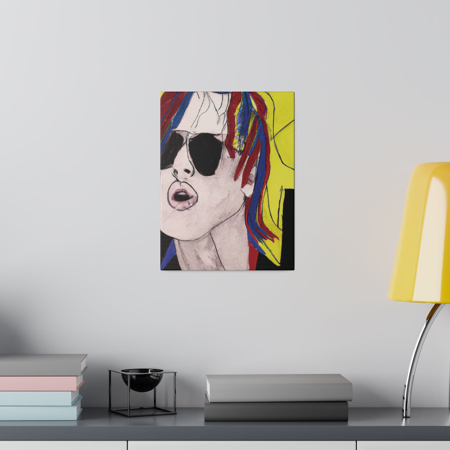 5296W - Rockstar Painting Print | Face | Abstract | Poster | Home Decor | Wall Art | Music Art | Canvas