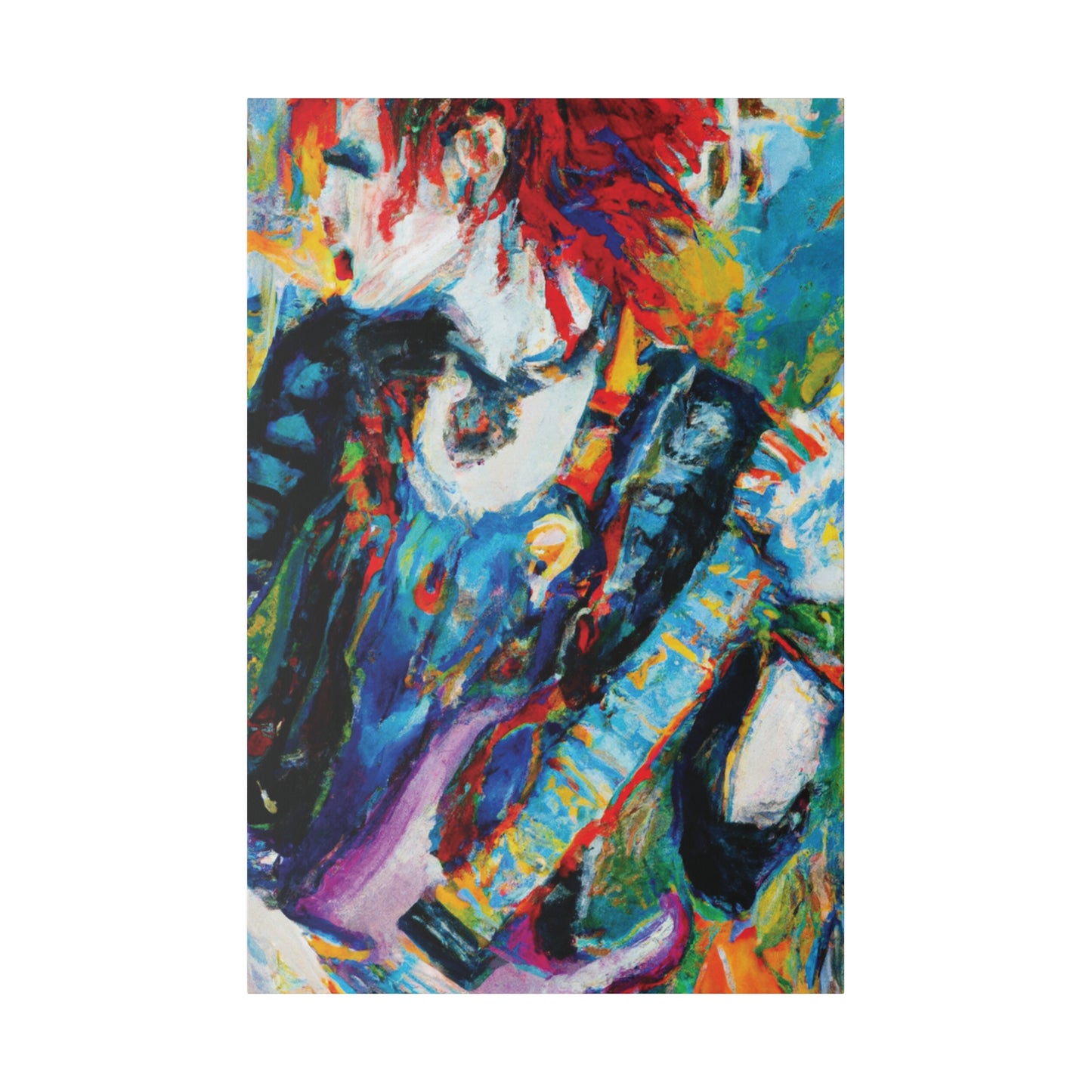 7458A - Rockstar Oil Painting Style Print | Poster | Home Decor | Wall Art | Music Art | Canvas