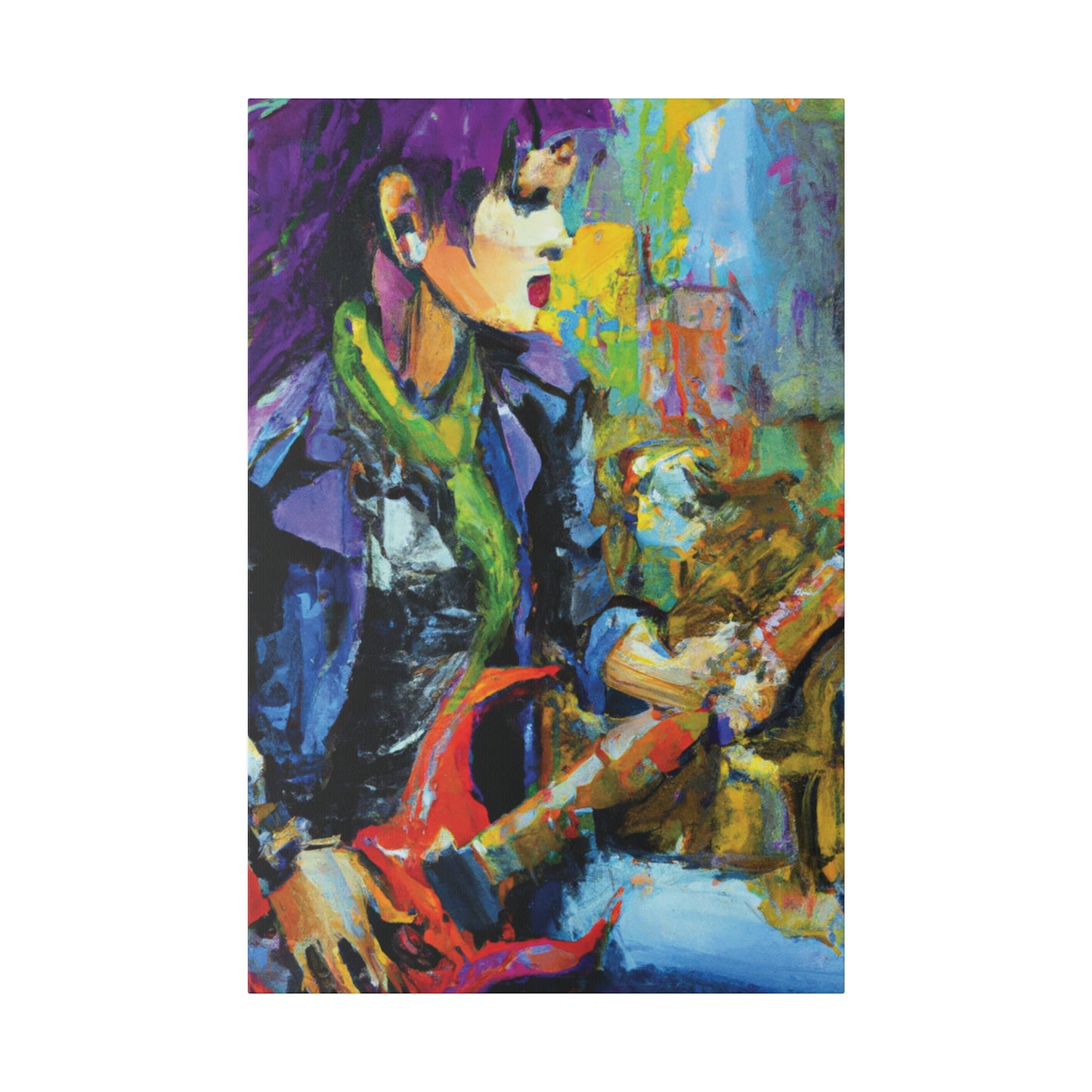 2047V - Rockstar Oil Painting Style Print | Poster | Home Decor | Wall Art | Music Art | Canvas