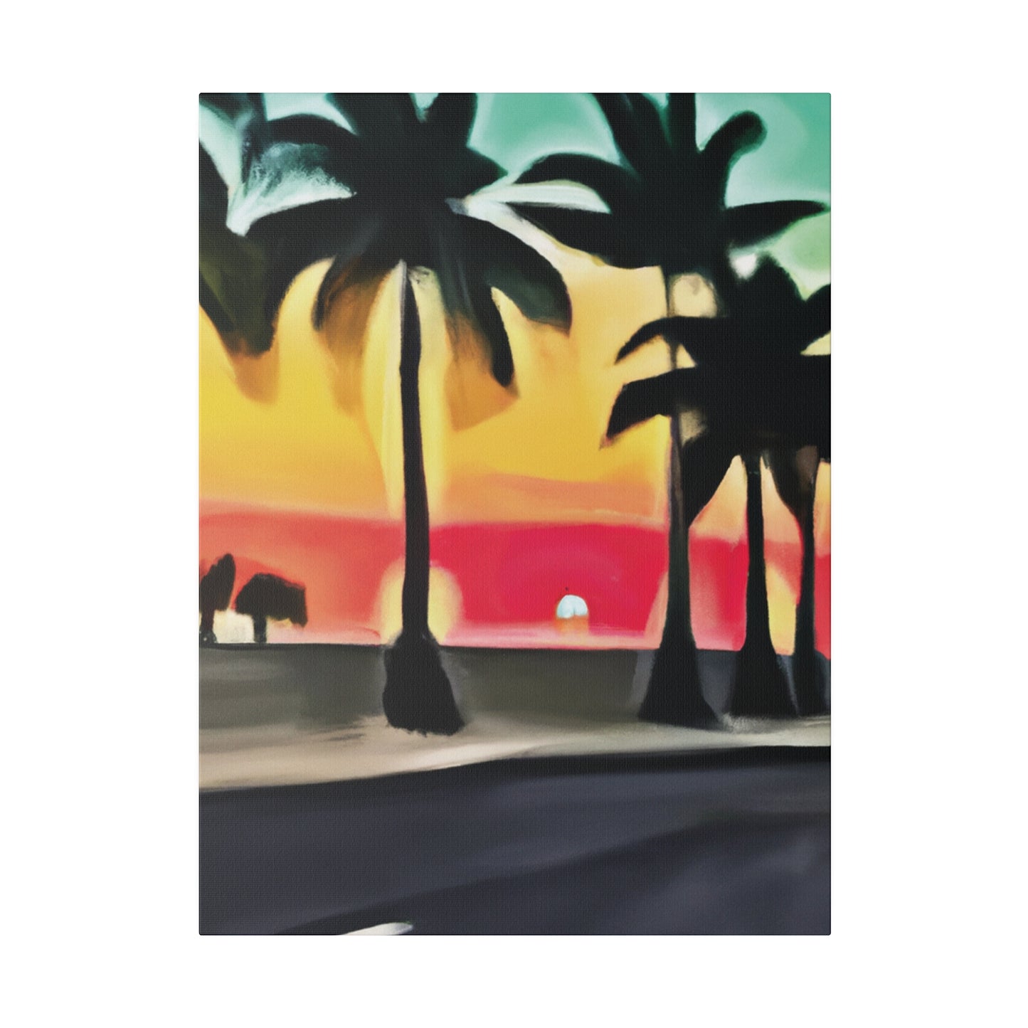 6057U - Miami Beach Sunset Painting Print | Miami | Beach | Sunset | Poster | Home Decor | Wall Art | Canvas