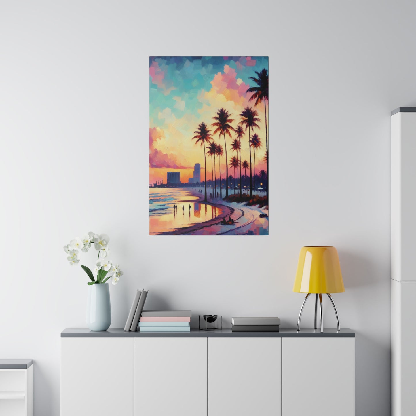 8816Y - miami beach art, sunset background, ocean art work, beach art work, sunset designs, miami beach painting, miami beach print