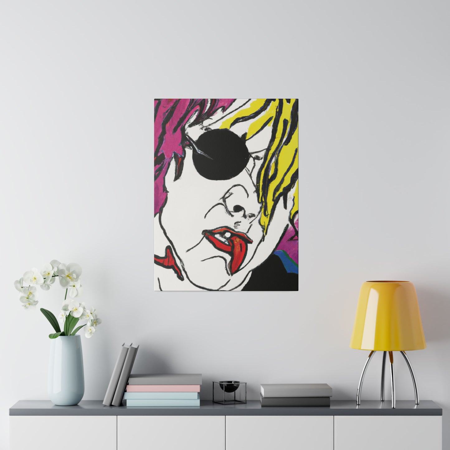 4249K - Rockstar Painting Print | Face | Abstract | Poster | Home Decor | Wall Art | Music Art | Canvas