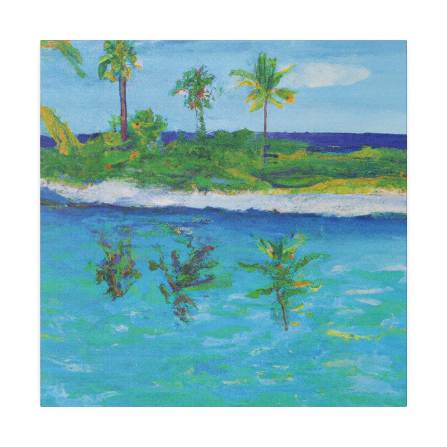 7382P - Bahamas Ocean Painting Print | Bahamas | Ocean | Beach | Poster | Home Decor | Wall Art | Canvas