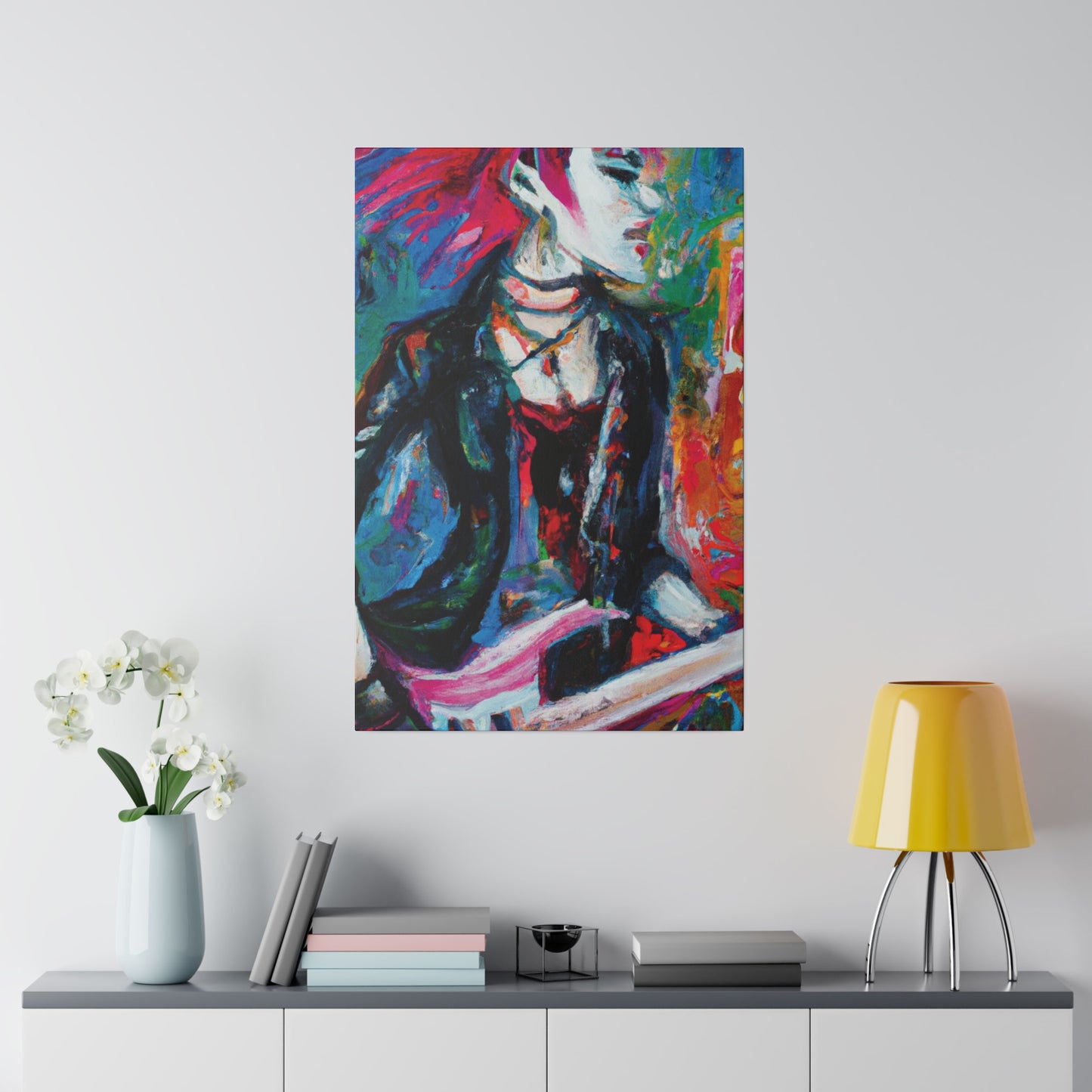 9560L - Rockstar Oil Painting Style Print | Poster | Home Decor | Wall Art | Music Art | Canvas