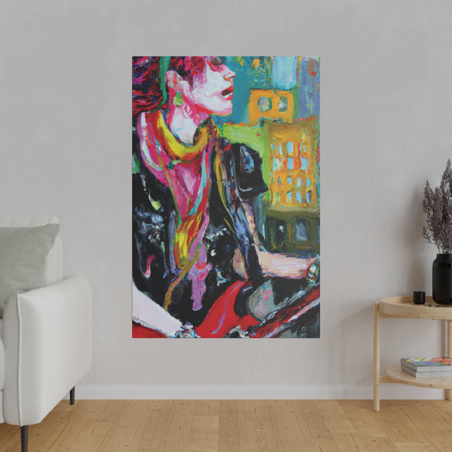 9896T - Rockstar Oil Painting Style Print | Poster | Home Decor | Wall Art | Music Art | Canvas