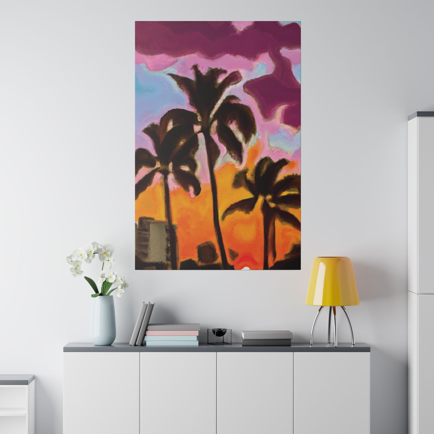 6721C - Miami Beach Sunset Painting Print | Miami | Beach | Sunset | Poster | Home Decor | Wall Art | Canvas