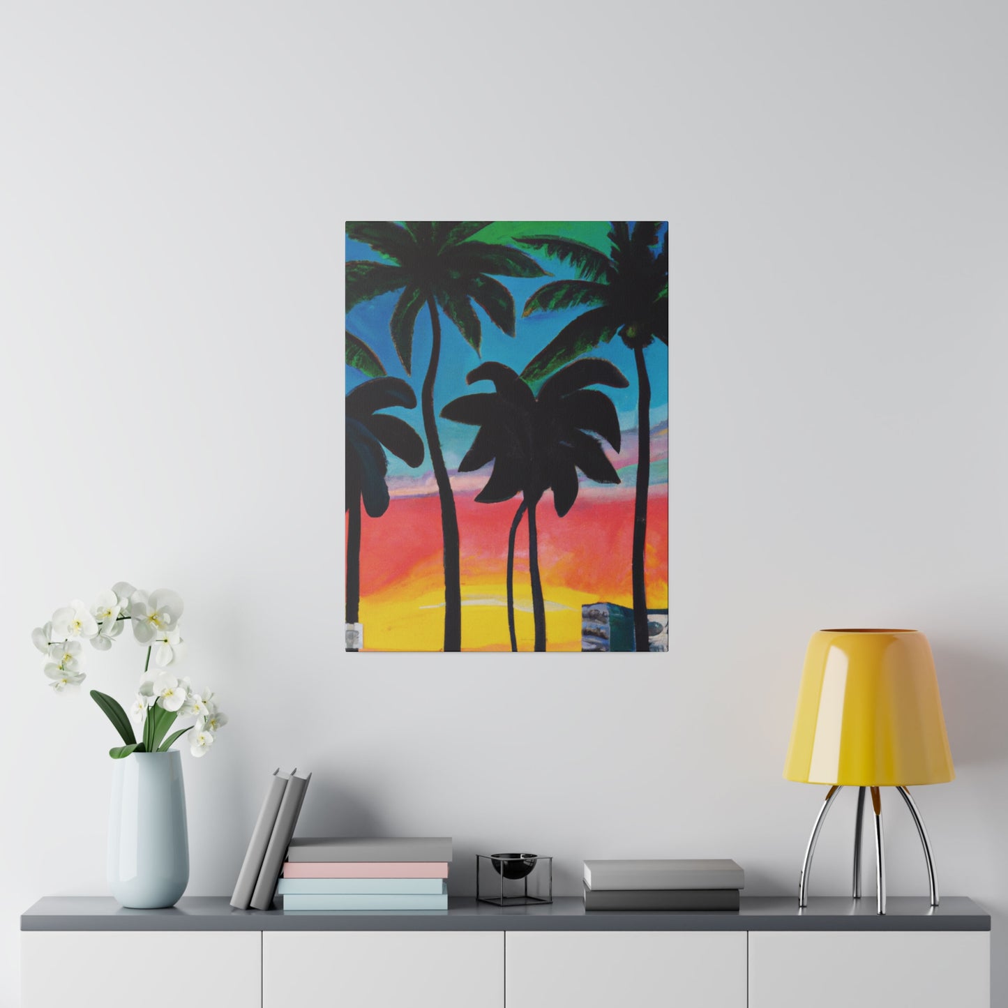 7322T - Miami Beach Sunset Painting Print | Miami | Beach | Sunset | Poster | Home Decor | Wall Art | Canvas