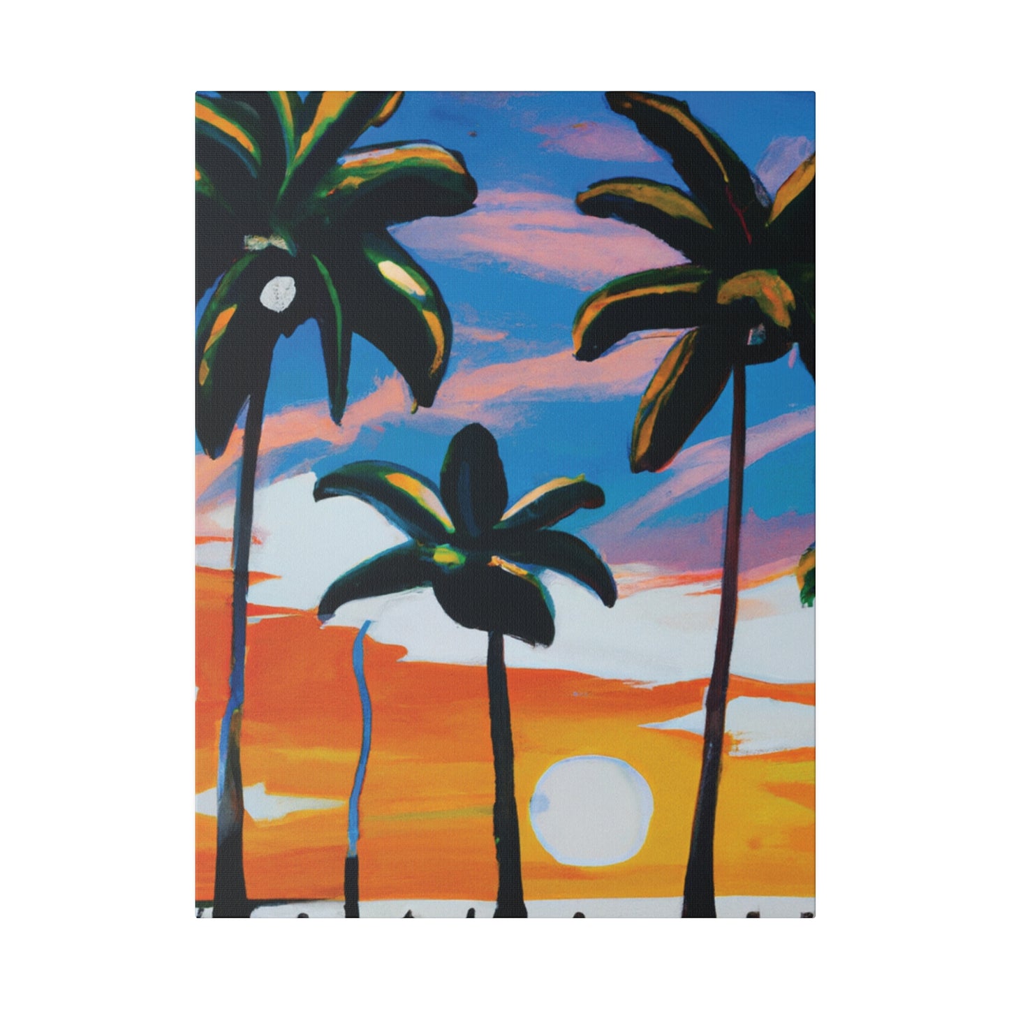 7745G - Miami Beach Sunset Painting Print | Miami | Beach | Sunset | Poster | Home Decor | Wall Art | Canvas