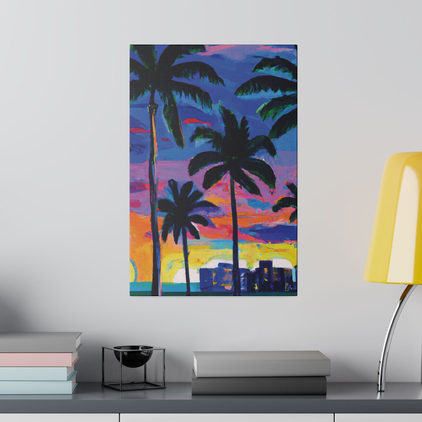 4621L - Miami Beach Sunset Painting Print | Miami | Beach | Sunset | Poster | Home Decor | Wall Art | Canvas