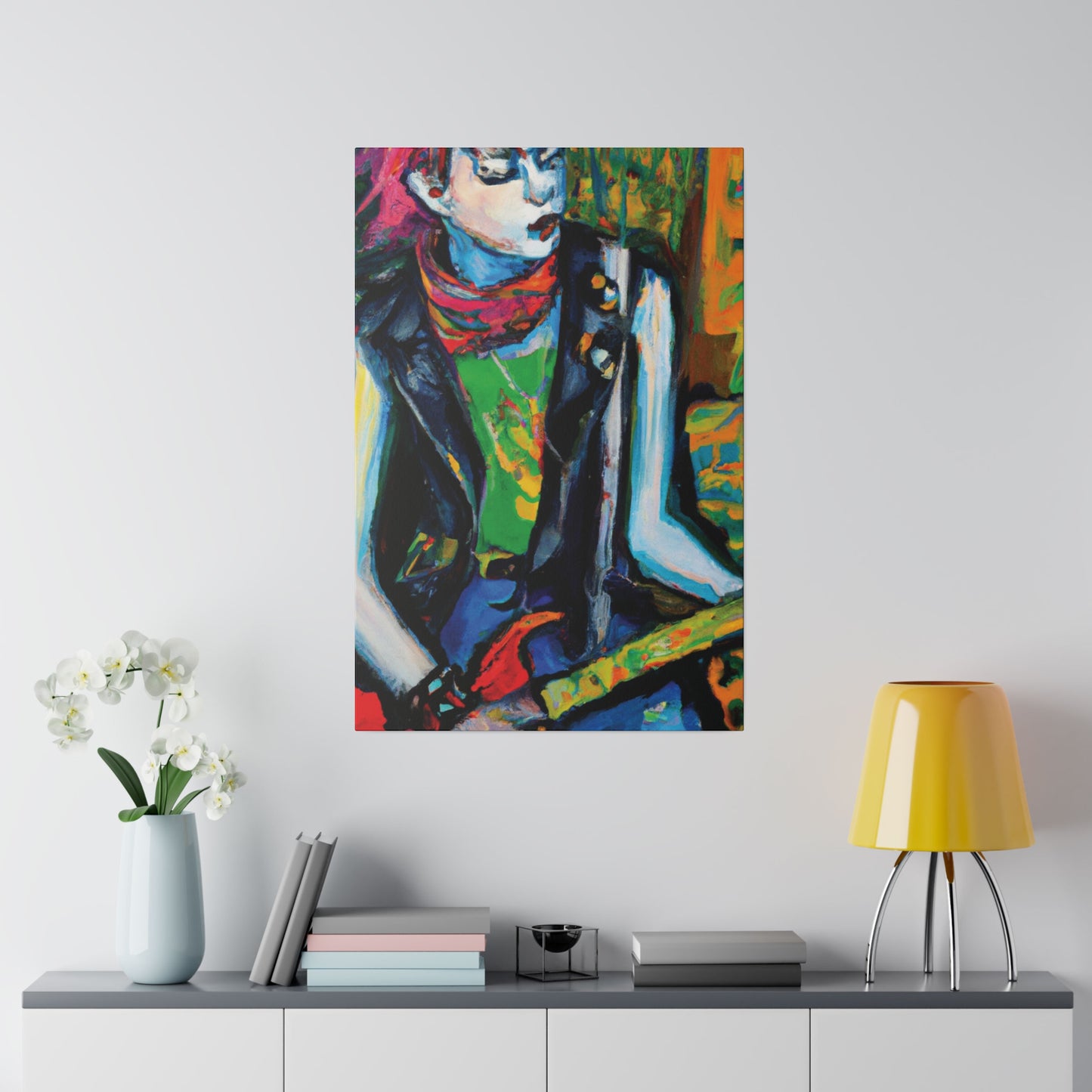 7893Q - Rockstar Oil Painting Style Print | Poster | Home Decor | Wall Art | Music Art | Canvas