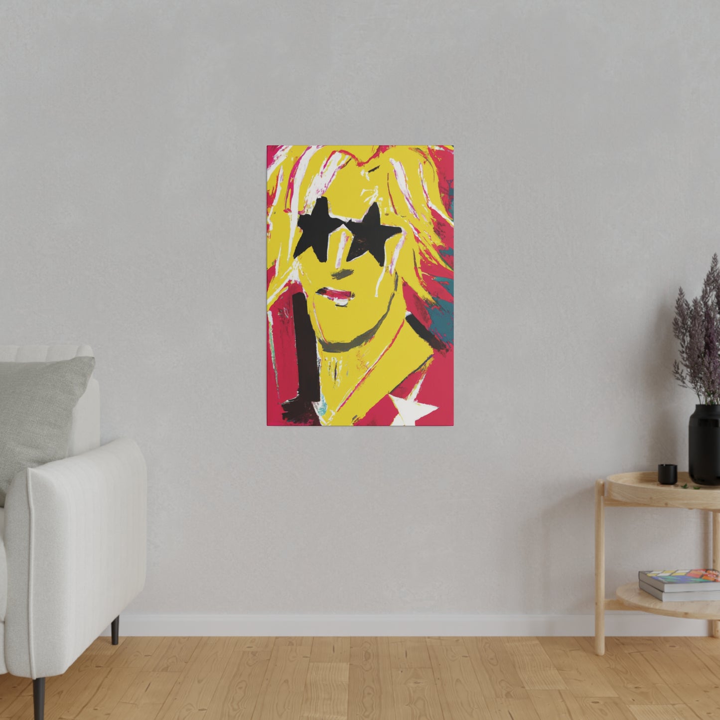 5263T - Rockstar Painting Print | Face | Abstract | Poster | Home Decor | Wall Art | Music Art | Canvas