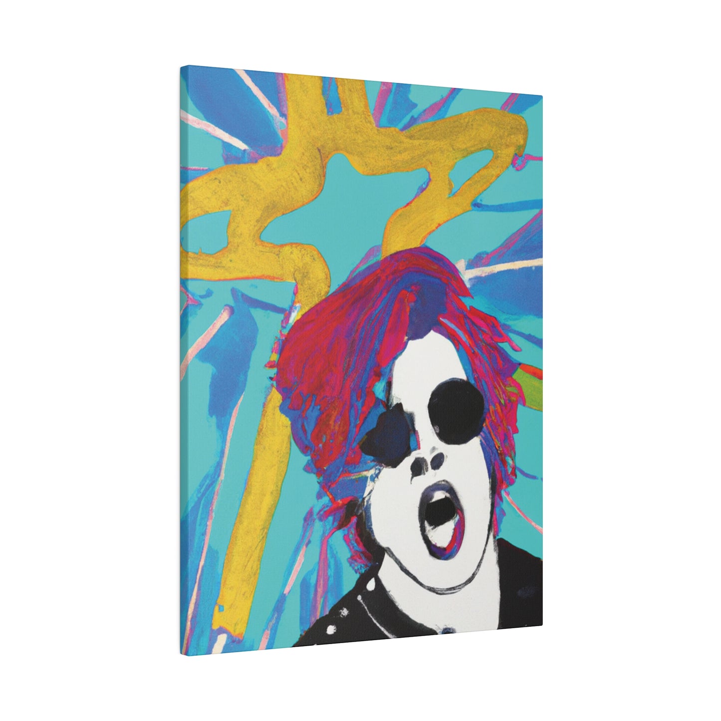 4567A - Rockstar Painting Print | Face | Abstract | Poster | Home Decor | Wall Art | Music Art | Canvas