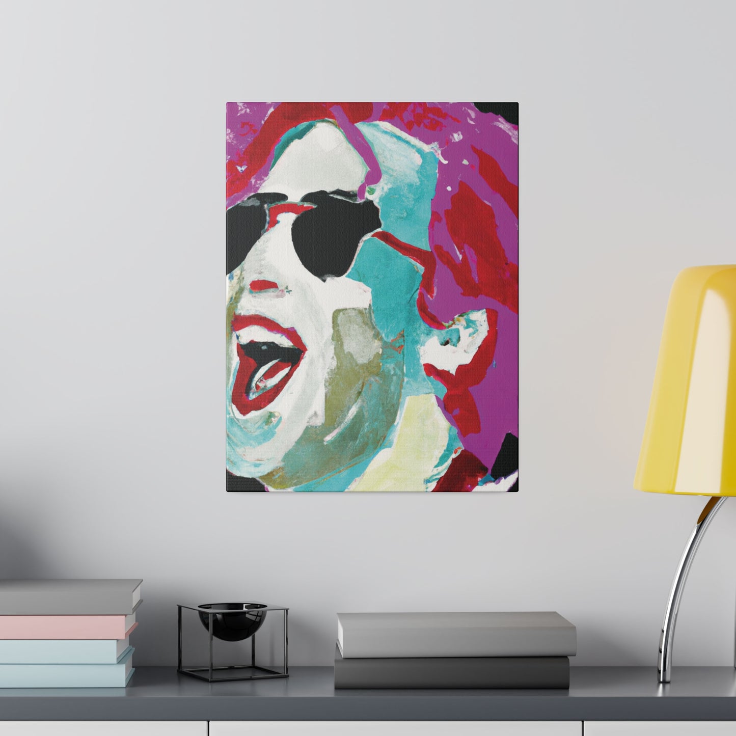 7676H - Rockstar Painting Print | Face | Abstract | Poster | Home Decor | Wall Art | Music Art | Canvas