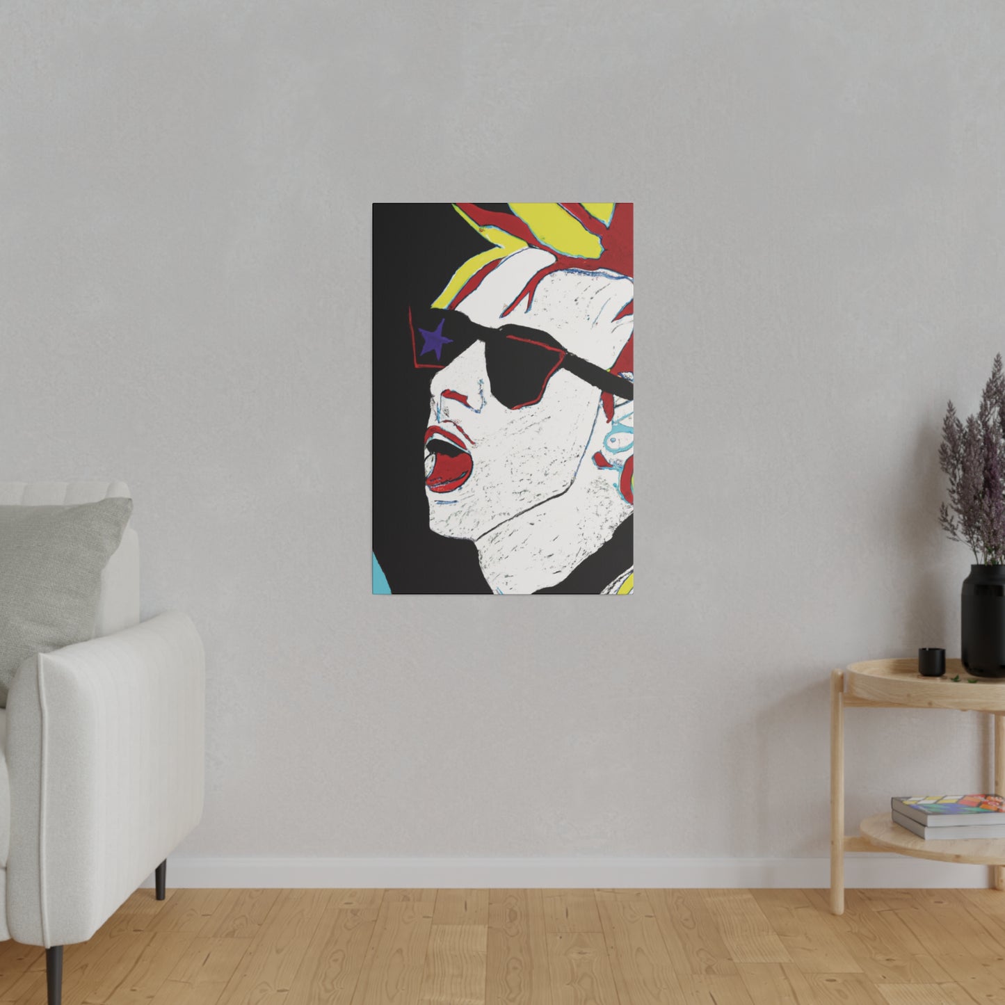 1889X - Rockstar Painting Print | Face | Abstract | Poster | Home Decor | Wall Art | Music Art | Canvas