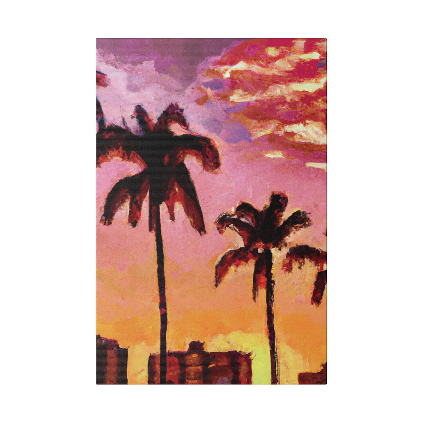 7485A - Miami Beach Sunset Painting Print | Miami | Beach | Sunset | Poster | Home Decor | Wall Art | Canvas