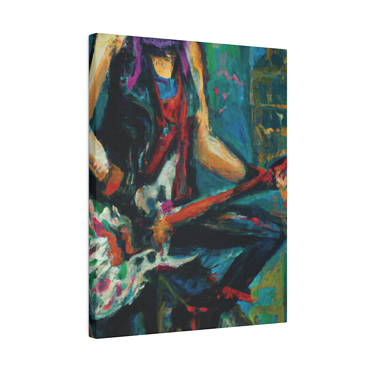 1163E - Rockstar Oil Painting Style Print | Poster | Home Decor | Wall Art | Music Art | Canvas