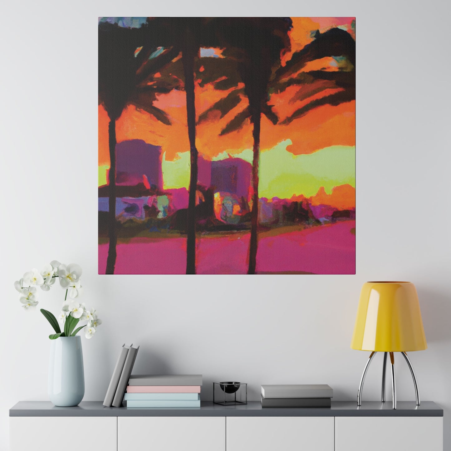 4596G - Miami Beach Sunset Painting Print | Miami | Beach | Sunset | Poster | Home Decor | Wall Art | Canvas