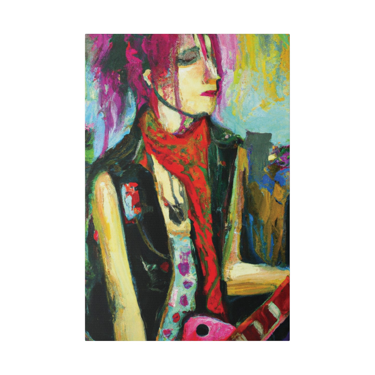 9141P - Rockstar Oil Painting Style Print | Poster | Home Decor | Wall Art | Music Art | Canvas